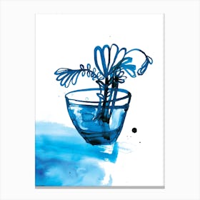 Blue Inky Vase Canvas Print
