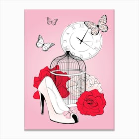 Romantic Cage Scene Canvas Print