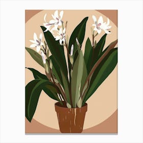 Orchid In A Pot Canvas Print