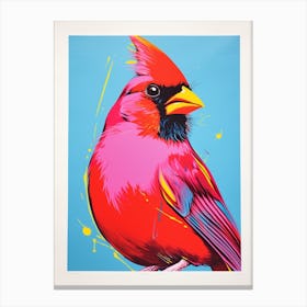 Andy Warhol Style Bird Cardinal 2 Canvas Print