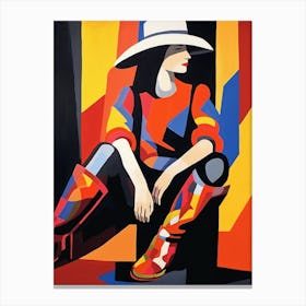 Collage Of Cowgirl Matisse Inspired 1 Canvas Print