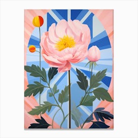 Peony 2 Hilma Af Klint Inspired Pastel Flower Painting Canvas Print