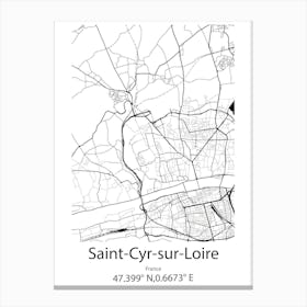 Saint Cyr Sur Loire,France Minimalist Map Canvas Print