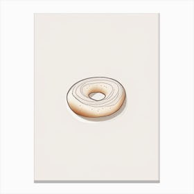 Bagel Bakery Product Minimalist Line Drawing 1 Canvas Print