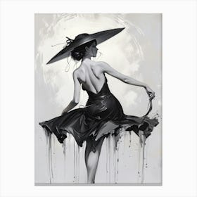 Black And White Dancer Canvas Print