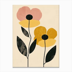 Burgas Flower Market Boho Minimalist Style Canvas Print