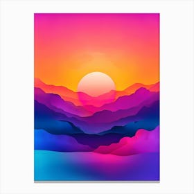 Abstract Sunset Landscape Canvas Print