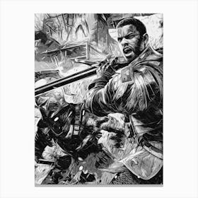 Man Warrior Knight Videogame Canvas Print