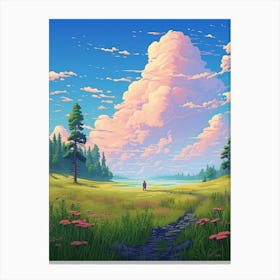 Prairie Landscape Pixel Art 1 Canvas Print