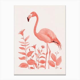 Chilean Flamingo Heliconia Minimalist Illustration 4 Canvas Print
