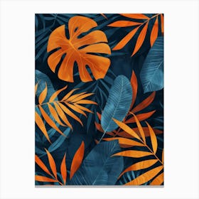 Tropical Leaves Seamless Pattern 6 Canvas Print
