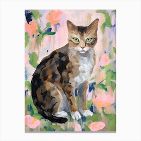 A Pixiebob Cat Painting, Impressionist Painting 1 Canvas Print