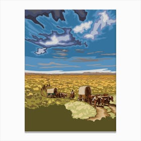 Wyoming Travel Poster Landscape Canvas Print