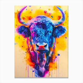 Colorful Bull Canvas Print