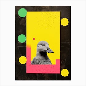 Duck Collage Colourful Geometric 1 Canvas Print