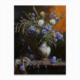 Baroque Floral Still Life Scabiosa 1 Canvas Print