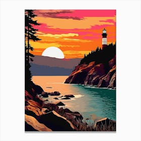 San Juan Islands Retro Pop Art 1 Canvas Print