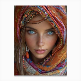 Woman With Blue Eyes Canvas Print