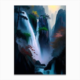 Huangshan Waterfall, China Nat Viga Style (1) Canvas Print