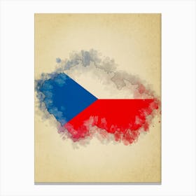 Czech Republic Flag Vintage Canvas Print