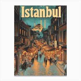 Aihrgdesign A Classic 1960s Travel Poster For Istanbul 2 Canvas Print