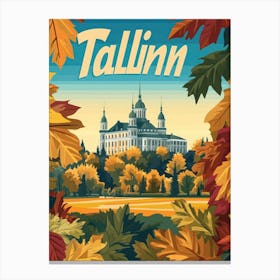 Aihrgdesign A Mid Century Modern Travel Poster For Tallinn 1 Canvas Print