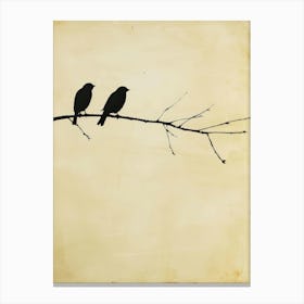 Birds On A Branch 5 Canvas Print