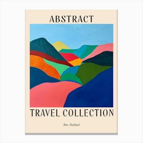 Abstract Travel Collection Poster New Zealand 4 Canvas Print
