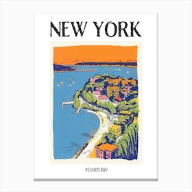 Pelham Bay New York Colourful Silkscreen Illustration 3 Poster Canvas Print