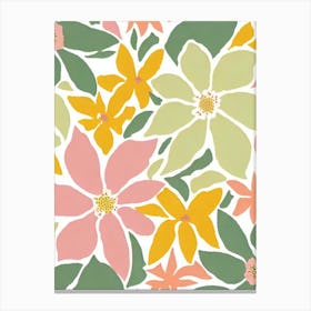 Lilies Pastel Floral 1 Flower Canvas Print