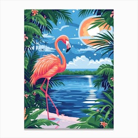 Greater Flamingo Pakistan Tropical Illustration 1 Canvas Print