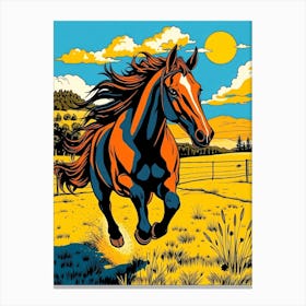 Horse Galopp - Vivid Color Canvas Print