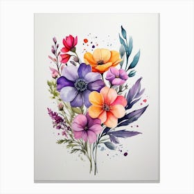 Watercolor Flowers 6 Canvas Print