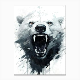 Aesthetic Abstract Watercolor Icebear Canvas Print