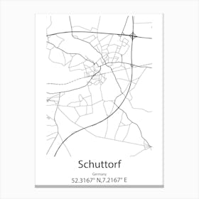 Schuttorf,Germany Minimalist Map Canvas Print