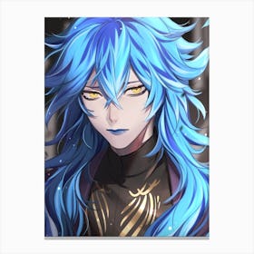 Anime Character With Blue Hair Canvas Print