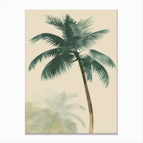 Palm Tree Minimal Japandi Illustration 3 Canvas Print