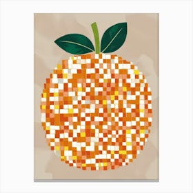 Orange Pixel Art Canvas Print