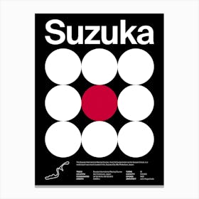 Mid Century Dark Suzuka F1 Canvas Print
