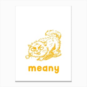 Mean Cat Poster, Funny Cat Wall Decor, Cute Kitty Art, Cat Lover Gift, Home Decor Canvas Print