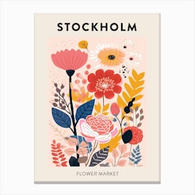 Flower Market Poster Stockholm Sweden 2 Canvas Print