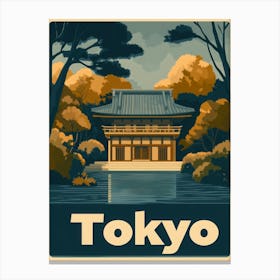 Aihrgdesign A Retro Travel Poster For Tokyo Featuring The Tra 5aada3b2 4ef4 42d5 Af64 Fbfd0a6bb089 0 Canvas Print