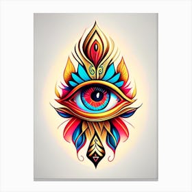 Wisdom, Symbol, Third Eye Tattoo 2 Canvas Print