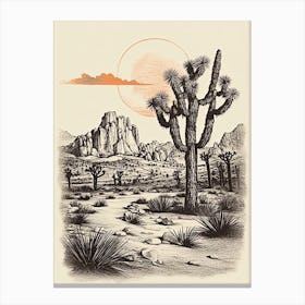 Joshua Tree National Park Retro Illustration 1 Canvas Print