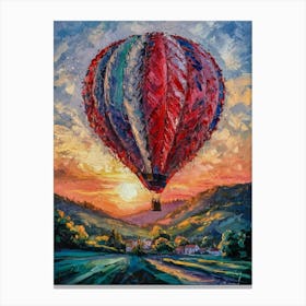 Hot Air Balloon At Sunset 1 Canvas Print