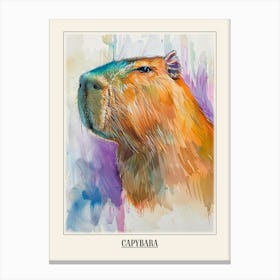 Capybara Colourful Watercolour 3 Poster Canvas Print