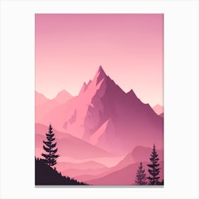 Misty Mountains Vertical Background In Pink Tone 29 Canvas Print