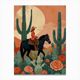 Cowgirl In The Desert 2 Canvas Print