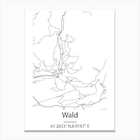 Wald,Switzerland Minimalist Map Canvas Print