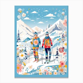 Breckenridge Ski Resort   Colorado Usa, Ski Resort Illustration 2 Canvas Print